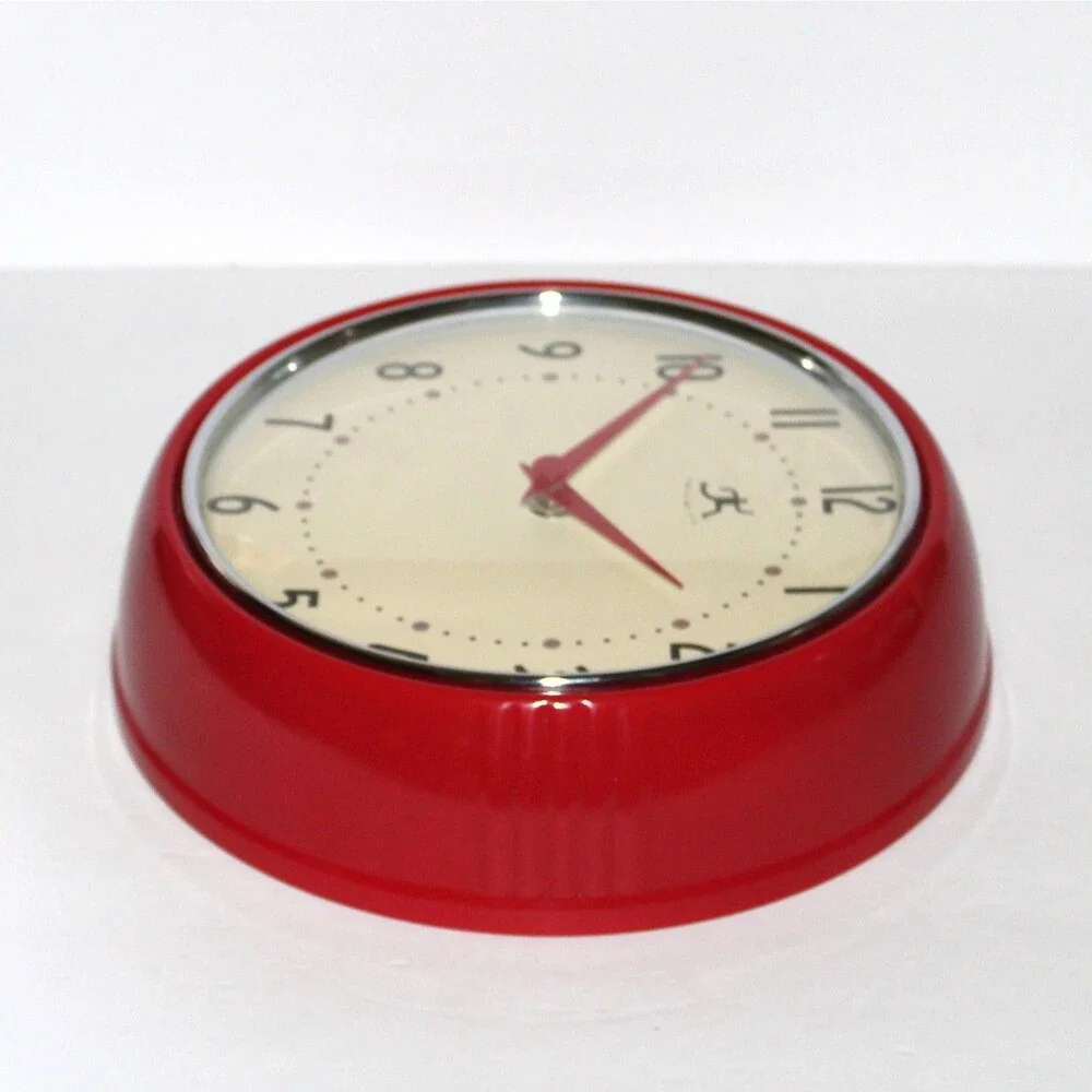 Infinity Retro Wall Clock Red round 9.5